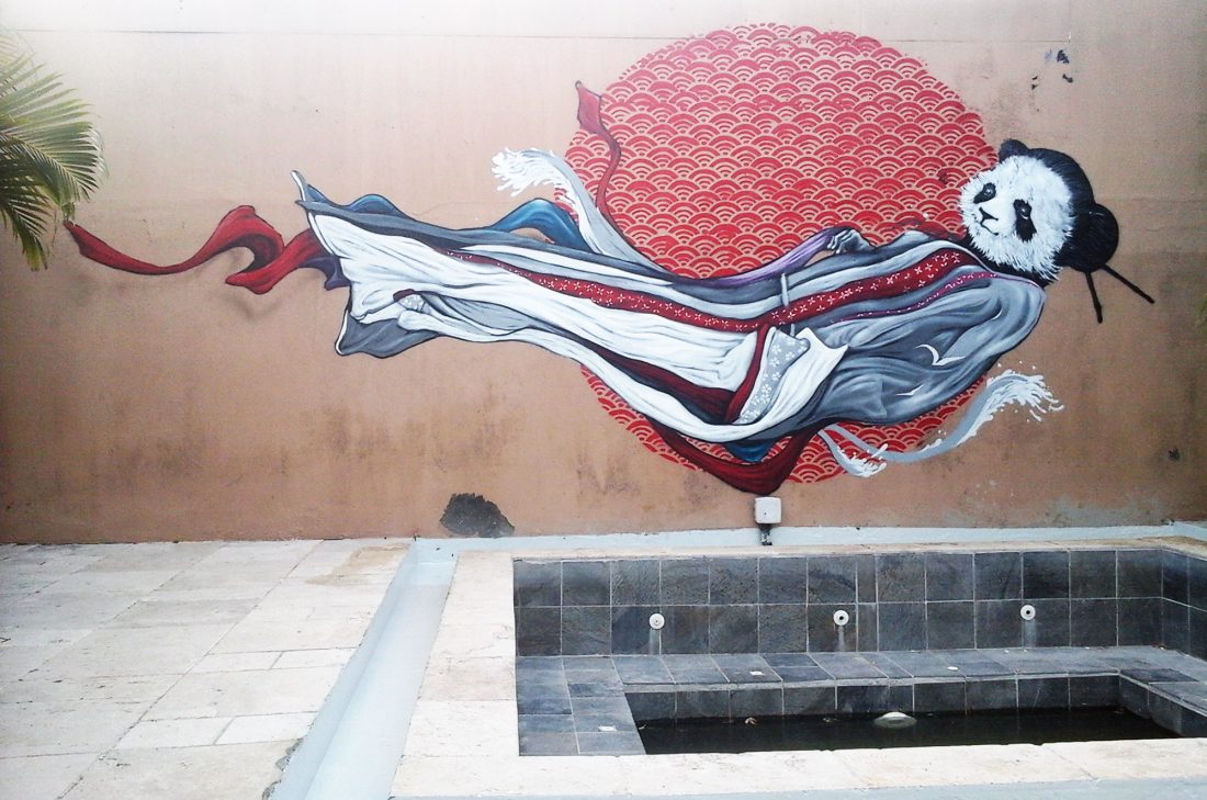 Abeil - Fresque Panda geisha - Galerie La Kaz blanche
