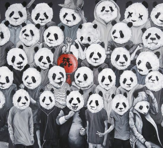 Abeil - Pandas band - Jardin Orange - Street art 974